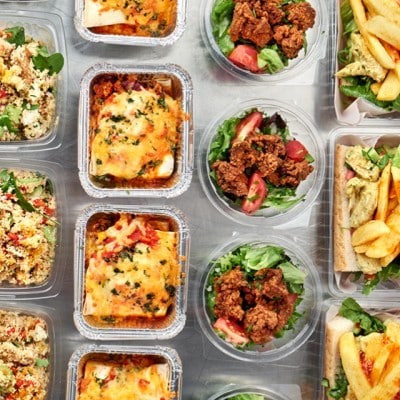 prepared meals in separate boxes prepared meals in separate boxes