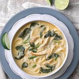 Curried Chicken Coconut Soup with Noodles Curried Chicken Coconut Soup with Noodles