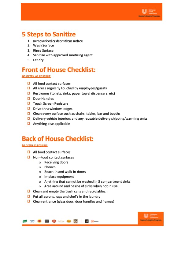 A 5-star restaurant kitchen cleaning checklist