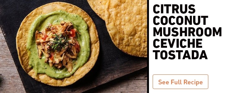Citrus Coconut Mushroom Ceviche Tostada Citrus Coconut Mushroom Ceviche Tostada