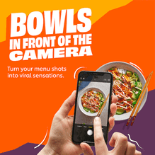 Bowls in front of the camera.