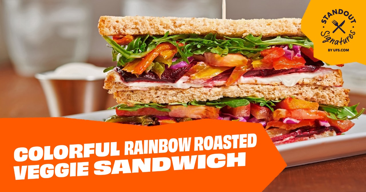 Colorful Rainbow Roasted Veggie Sandwich