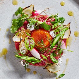 Beet Tartare with Quick-Cured Egg Beet Tartare with Quick-Cured Egg