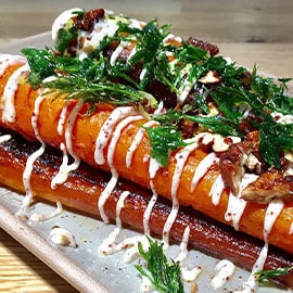 Pressure Caramelized Carrots with Zaatar Mayonnaise Pressure Caramelized Carrots with Zaatar Mayonnaise