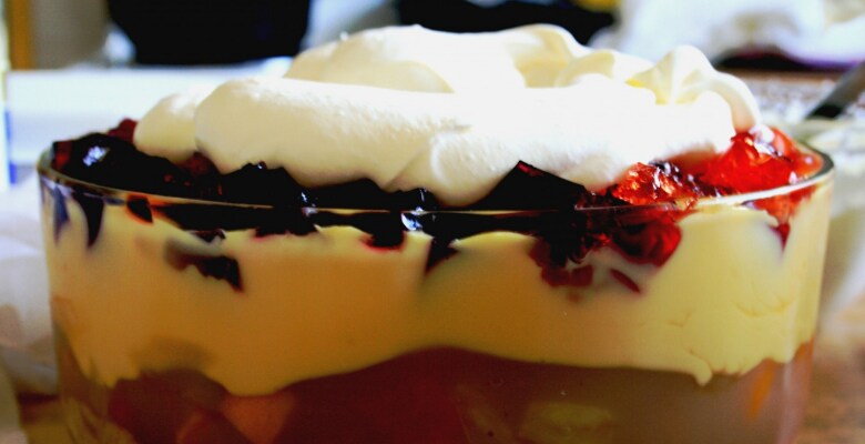Sherry trifle dessert - holiday dinner Sherry trifle dessert - holiday dinner