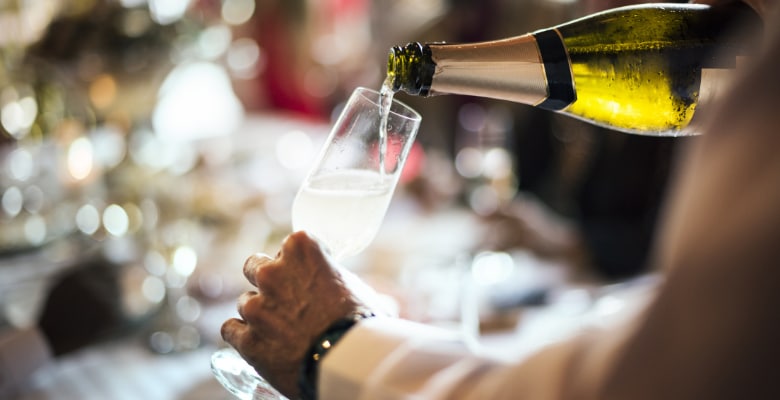 Celebrate holidays champagne - holiday dinner Celebrate holidays champagne - holiday dinner