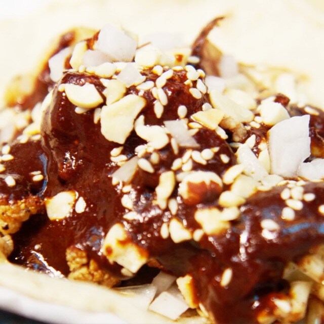 Corazon de Torta's Cauliflower Mole Taco