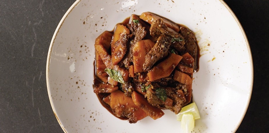 Savory and Exotic Kabocha and Beef Stir Fried with Thai Basil