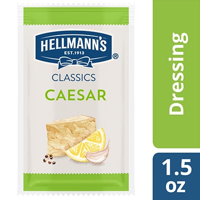 Hellmann's® Classics Caesar Dressing Sachet 102 x 1.5 oz - To your best salads with Hellmann's® Classics Caesar Dressing (102 x 1.5 oz) that looks, performs and tastes like you made it yourself.