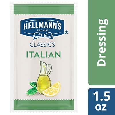 Hellmann's® Classics Italian Dressing Sachet 102 x 1.5 oz - To your best salads with Hellmann's® Classics Italian Dressing (102 x 1.5 oz) that looks, performs and tastes like you made it yourself.