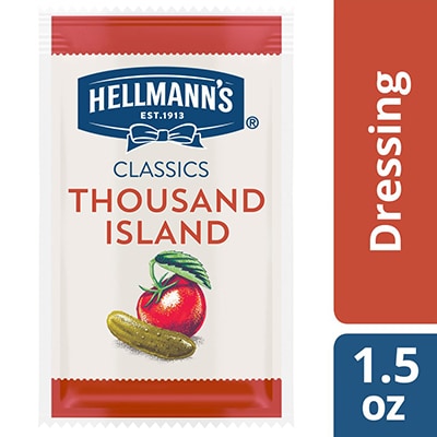 Hellmann's® Classics Thousand Island Dressing Sachet 102 x 1.5 oz - To your best salads with Hellmann's® Classics Thousand Island Dressing (102 x 1.5 oz) that looks, performs and tastes like you made it yourself.