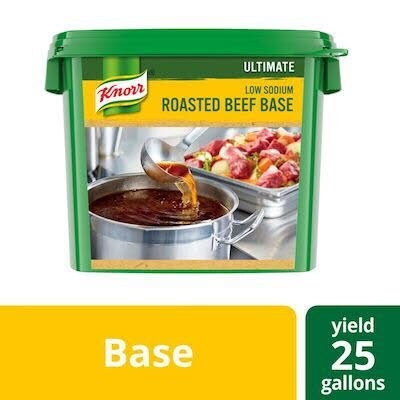 Knorr® Professional Ultimate Low Sodium Beef Bouillon Base 4 x 5 lb - Excess salt in bases masks the true flavor of soups - not in Knorr® Professional Ultimate Low Sodium Beef Bouillon Base 4 x 5 lb!