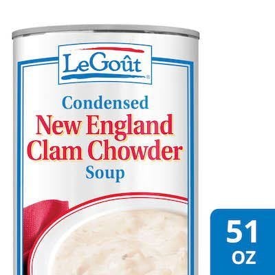 LeGout® New England Clam Chowder Canned Soup 12 x 50 oz - 