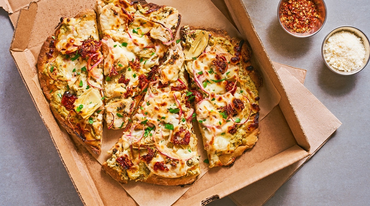 Mediterranean Chicken & Vegetable Flatbread – - Recipe