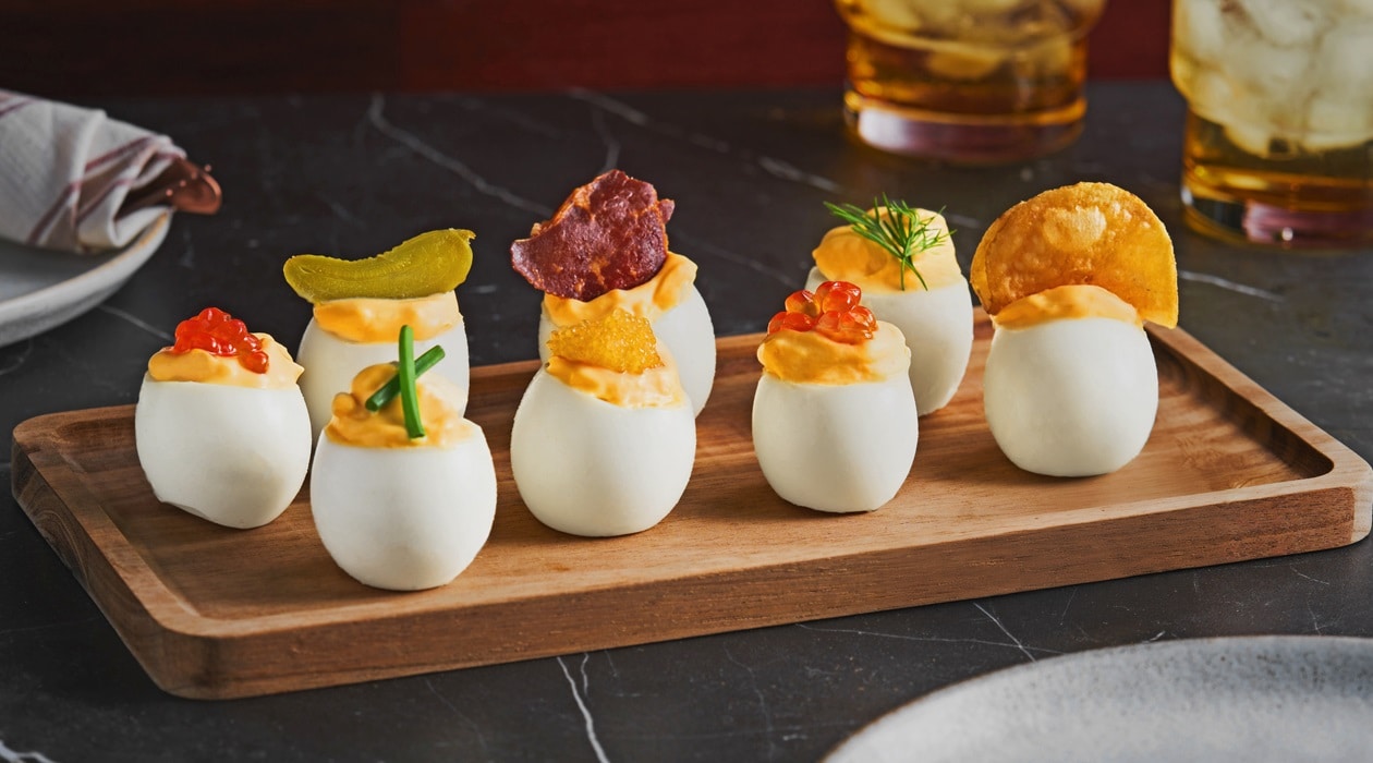 Deviled Eggs Flight with Caviar – - Recipe