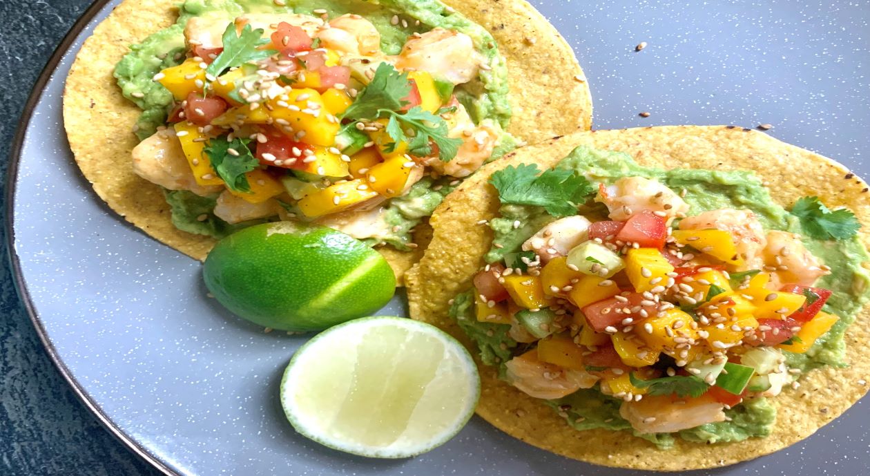 Bang Bang Sesame Shrimp Tostadas with Mango Salsa – - Recipe Bang Bang Sesame Shrimp Tostadas with Mango Salsa – - Recipe