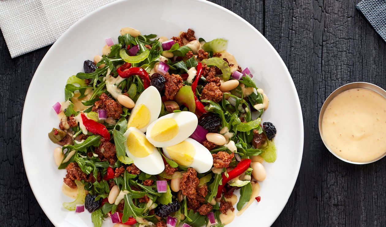 Chorizo, White Bean and Oil Cured Olive Chopped Salad Recipe – - Recipe Chorizo, White Bean and Oil Cured Olive Chopped Salad Recipe – - Recipe
