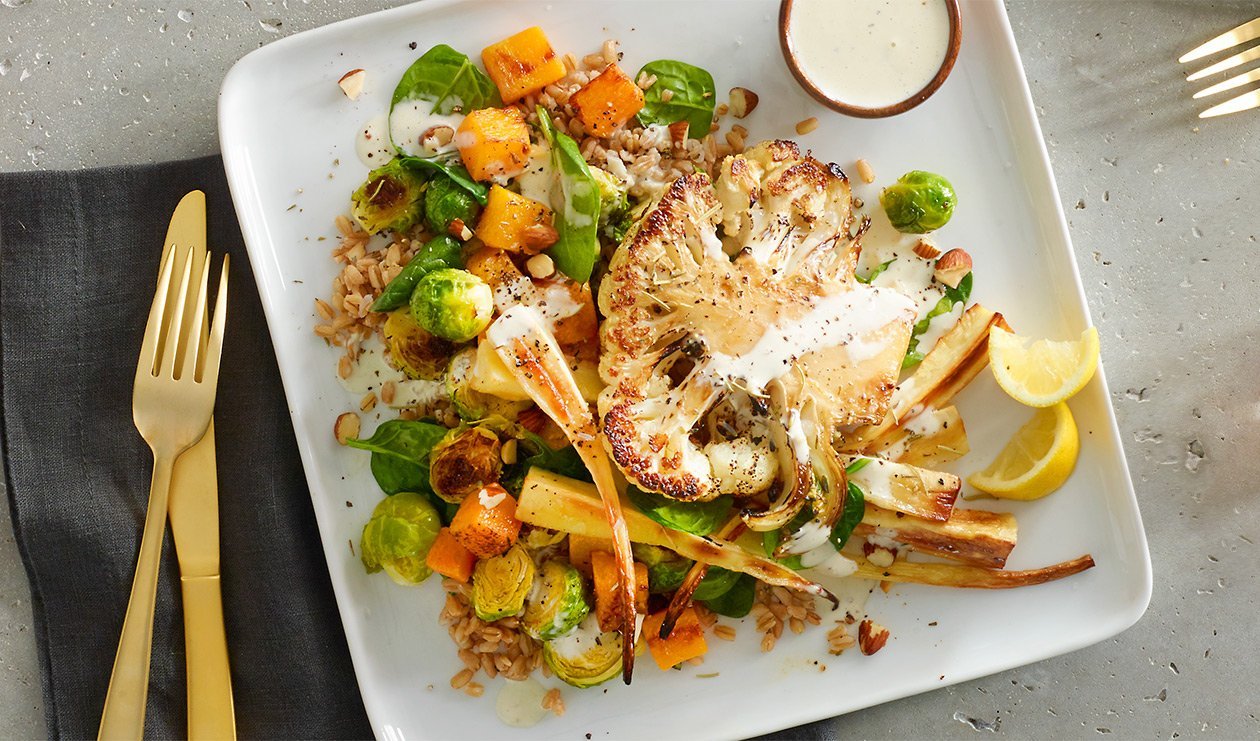 Farro and Roasted Vegetable Bowl – - Recipe