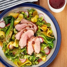 Five Spice Duck with Chile Mango and Asian Greens Five Spice Duck with Chile Mango and Asian Greens