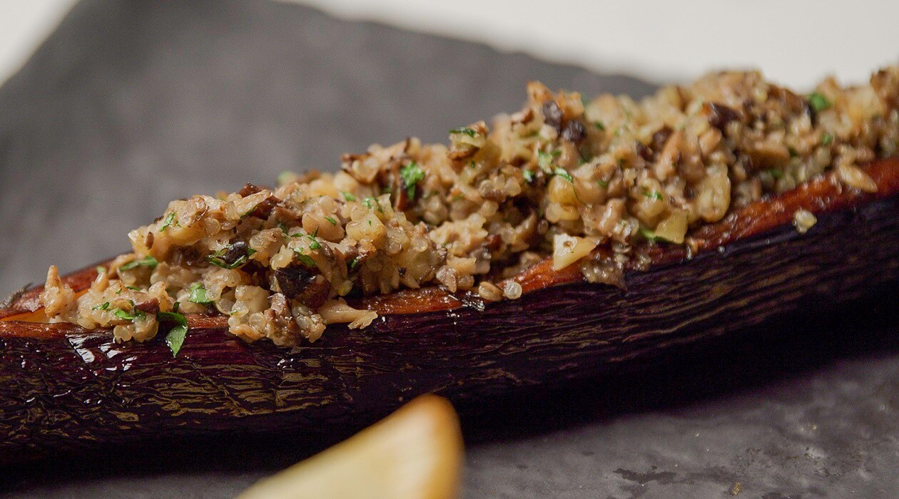 Mushroom And Quinoa Stuffed Eggplant – - Recipe