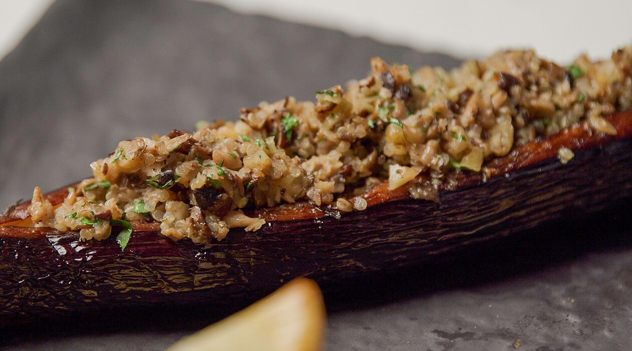 Mushroom And Quinoa Stuffed Eggplant – - Recipe Mushroom And Quinoa Stuffed Eggplant – - Recipe