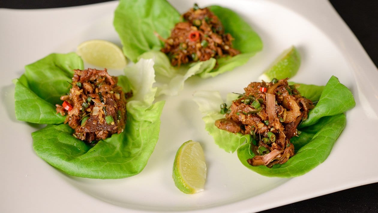 Jackfruit Larb in Lettuce Cups – - Recipe