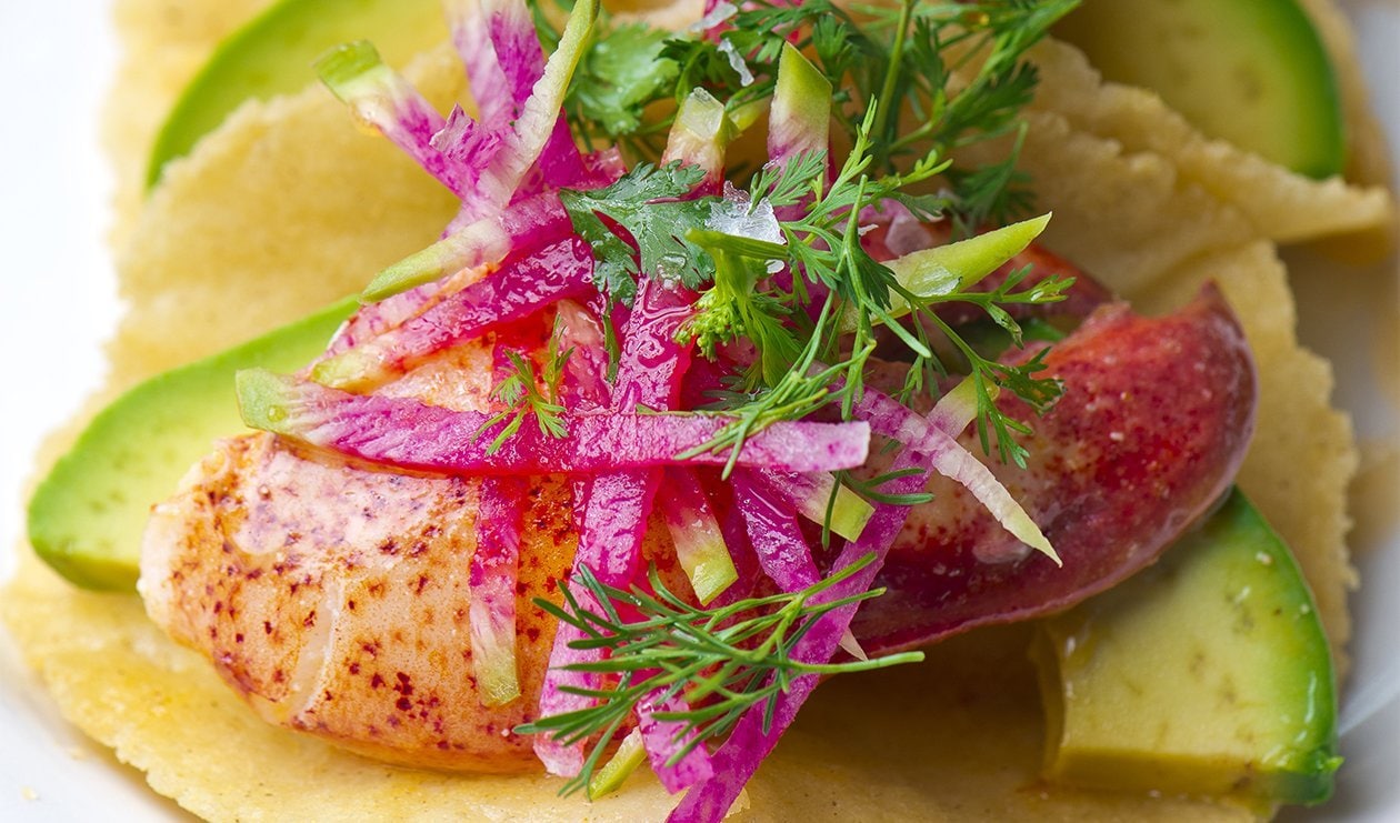 Lobster Tacos with Cotija Lime Mayonnaise