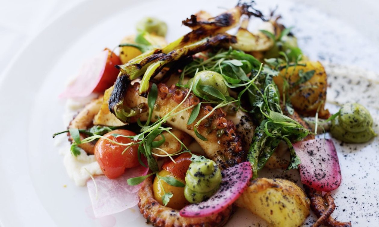 Octopus in Salsa Verde with Chicharron Octopus in Salsa Verde with Chicharron
