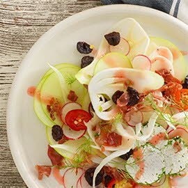 Shaved Fennel and Apple Salad with Pickled Cherries Shaved Fennel and Apple Salad with Pickled Cherries