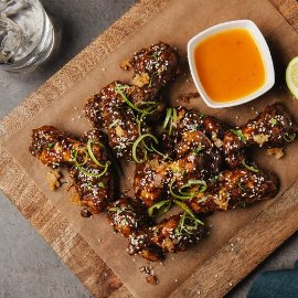 Sticky Smoked Peach Curry Chicken Wings Sticky Smoked Peach Curry Chicken Wings