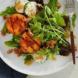 Sweet Heat Peach and Goat Cheese Salad