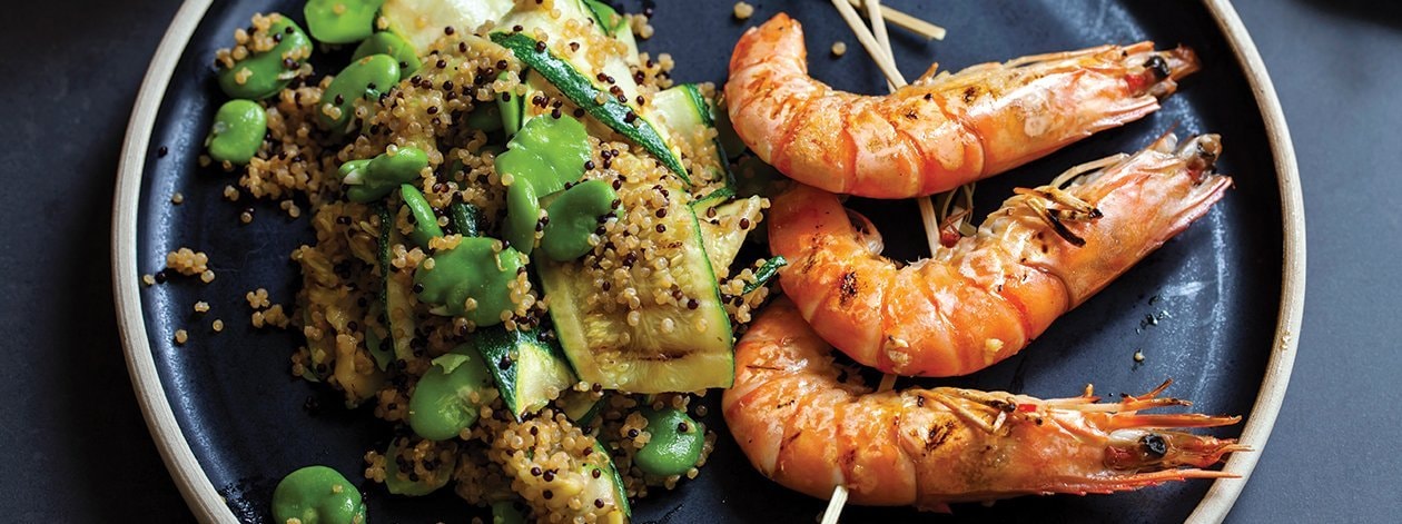 Quinoa and Grilled Prawns – - Recipe Quinoa and Grilled Prawns – - Recipe