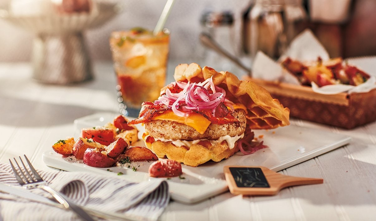 Chicken and Waffles Burger
