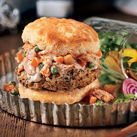 Smoked Chicken Pot Pie Burger