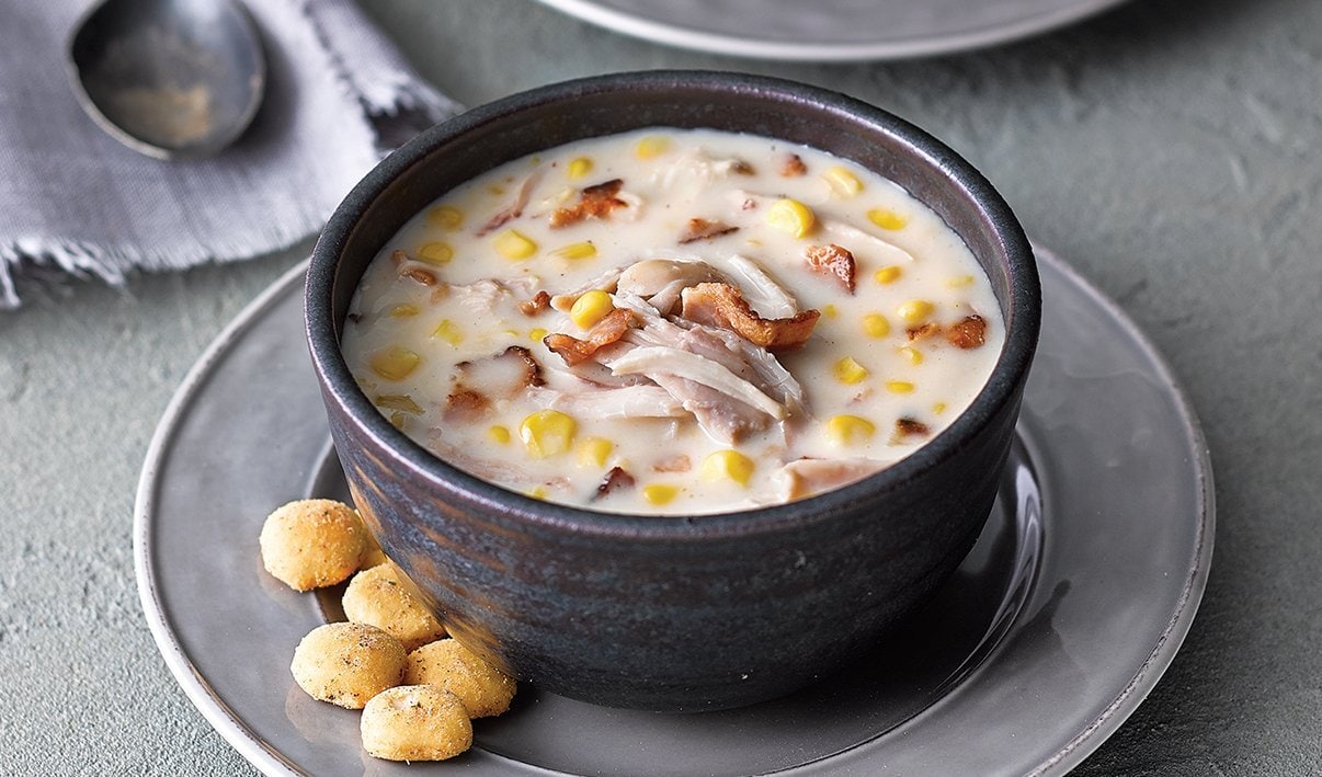 Chicken Corn Chowder with Smoked Bacon – - Recipe