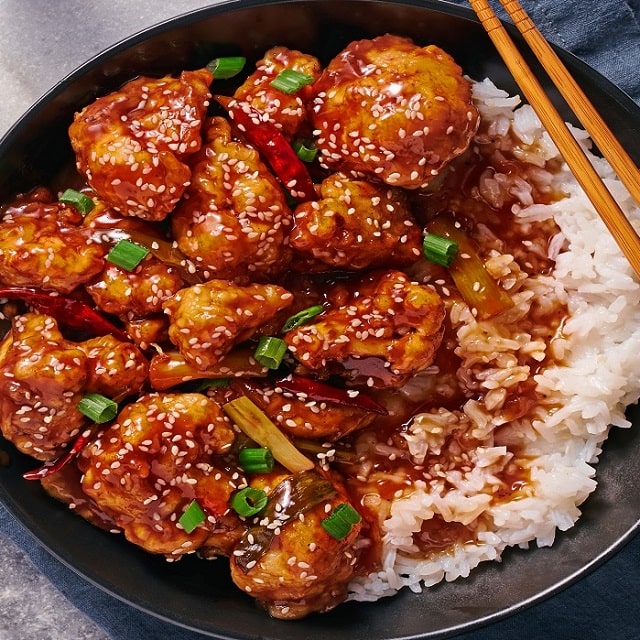 Sticky Sesame Cauliflower Bowl with a Tangy Tso Glaze Sticky Sesame Cauliflower Bowl with a Tangy Tso Glaze