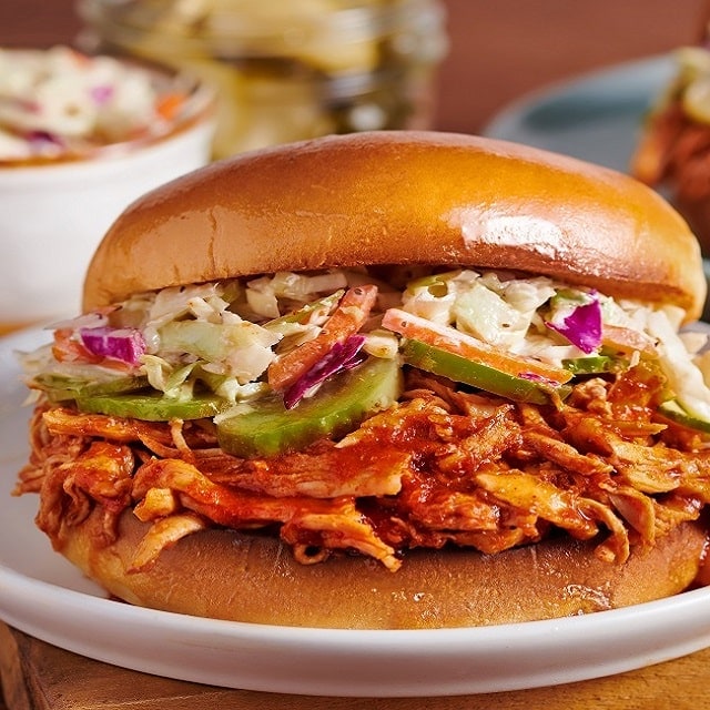 Tangy BBQ Chicken Sandwich with Creamy Coleslaw Tangy BBQ Chicken Sandwich with Creamy Coleslaw
