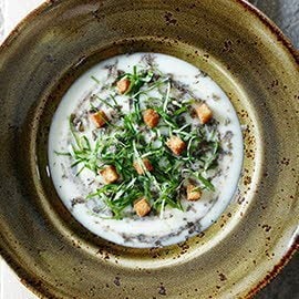 Forgotten Vegetable Soup with Watercress and Truffle