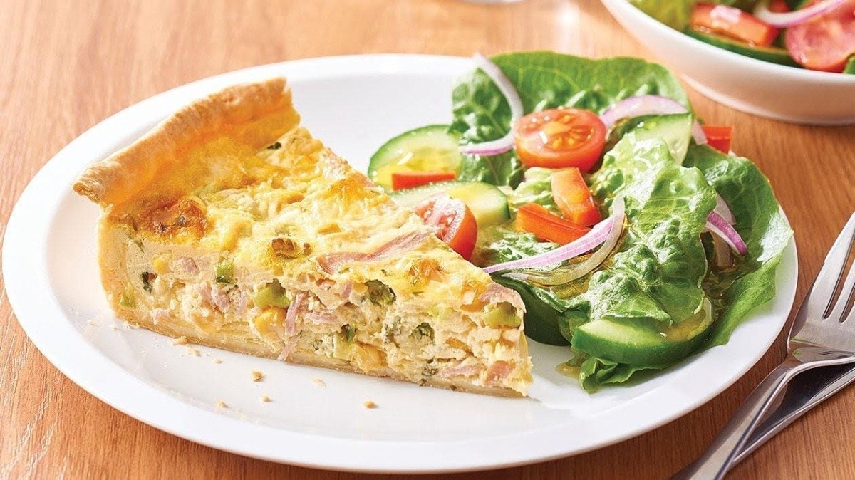 Spring Ham, Asparagus, and Shiitake Quiche Recipe – - Recipe