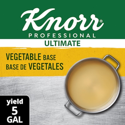 Knorr® Professional Ultimate Vegetable Bouillon 1lb. 6 pack - Excess salt in bases masks the true flavor of soups - not in Knorr® Professional Ultimate Vegetable Bouillon Base 6 x 1 lb!