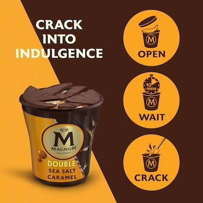 ‎ Magnum®  Tub Double Sea Salt Caramel Ice Cream 6 x 14.8 oz - 