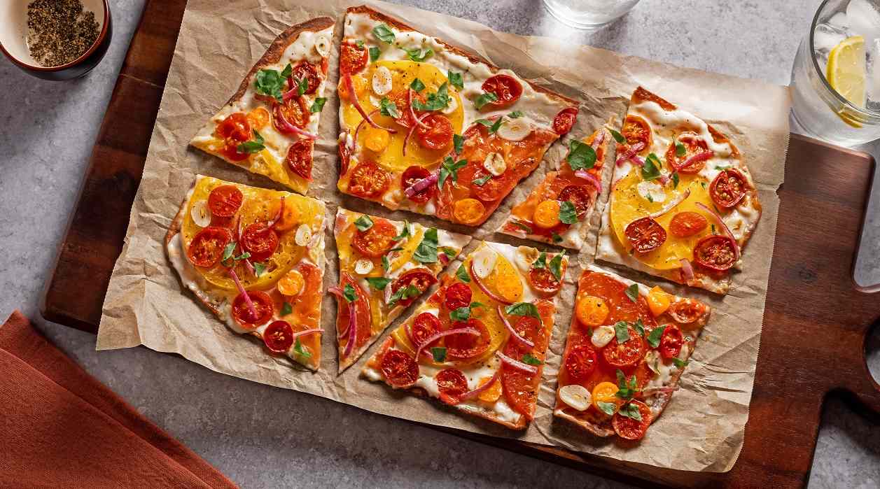 Plant-Forward Flatbread with Roasted Tomatoes – - Recipe