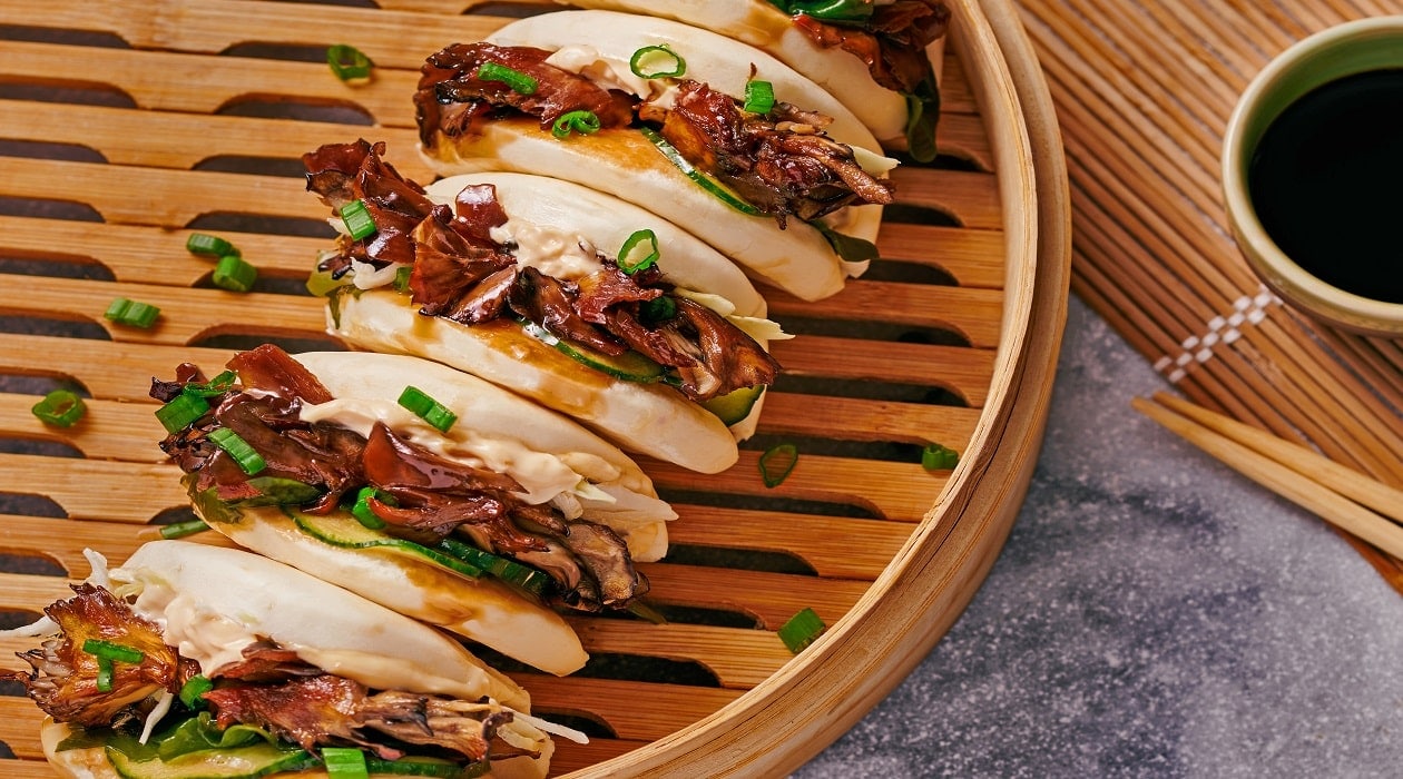 Teriyaki Glazed Maitake Mushroom Bao with Soy Glaze – - Recipe