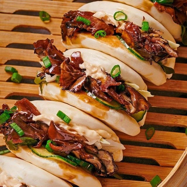 Teriyaki Glazed Maitake Mushroom Bao with Soy Glaze Teriyaki Glazed Maitake Mushroom Bao with Soy Glaze