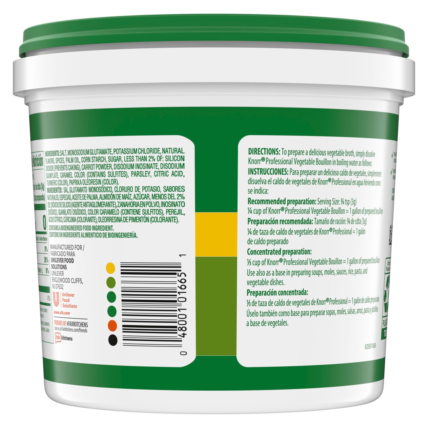 Knorr® Professional Caldo de Vegetales 4.4lb 4 pack - Delivers authentic savory flavor to vegetarian dishes