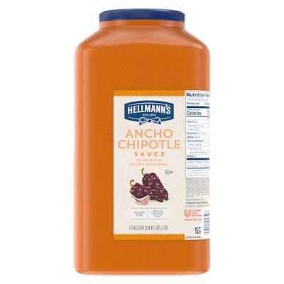 Hellmann's® Real Ancho Chipotle Sauce 1 gal 2 pack - To your best salads with Hellmann's® Real Ancho Chipotle Sauce (2 x 1 gal) dressing that looks, performs and tastes like you made it yourself.