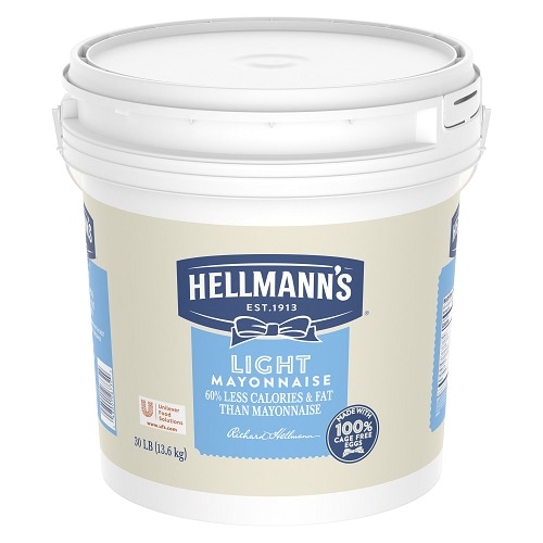 Hellmann's® Light Mayonnaise Pail 1 x 4 gal - Hellmann's® Light Mayonnaise Pail (1 x 4 gal) brings out the flavor of quality meat and produce.