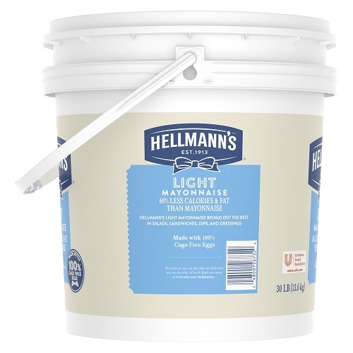 Hellmann's® Light Mayonnaise Pail 1 x 4 gal - Hellmann's® Light Mayonnaise Pail (1 x 4 gal) brings out the flavor of quality meat and produce.