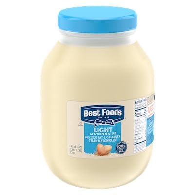 Best Foods® Light Mayonnaise 4 x 1 gal - Best Foods Light Mayonnaise Stick Packets treat your health-conscious guests to a delicious condiment that won't disrupt their diet.