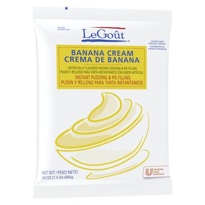LeGout® Instant Banana Cream Pudding & Pie Filling 12 x 24 oz - 